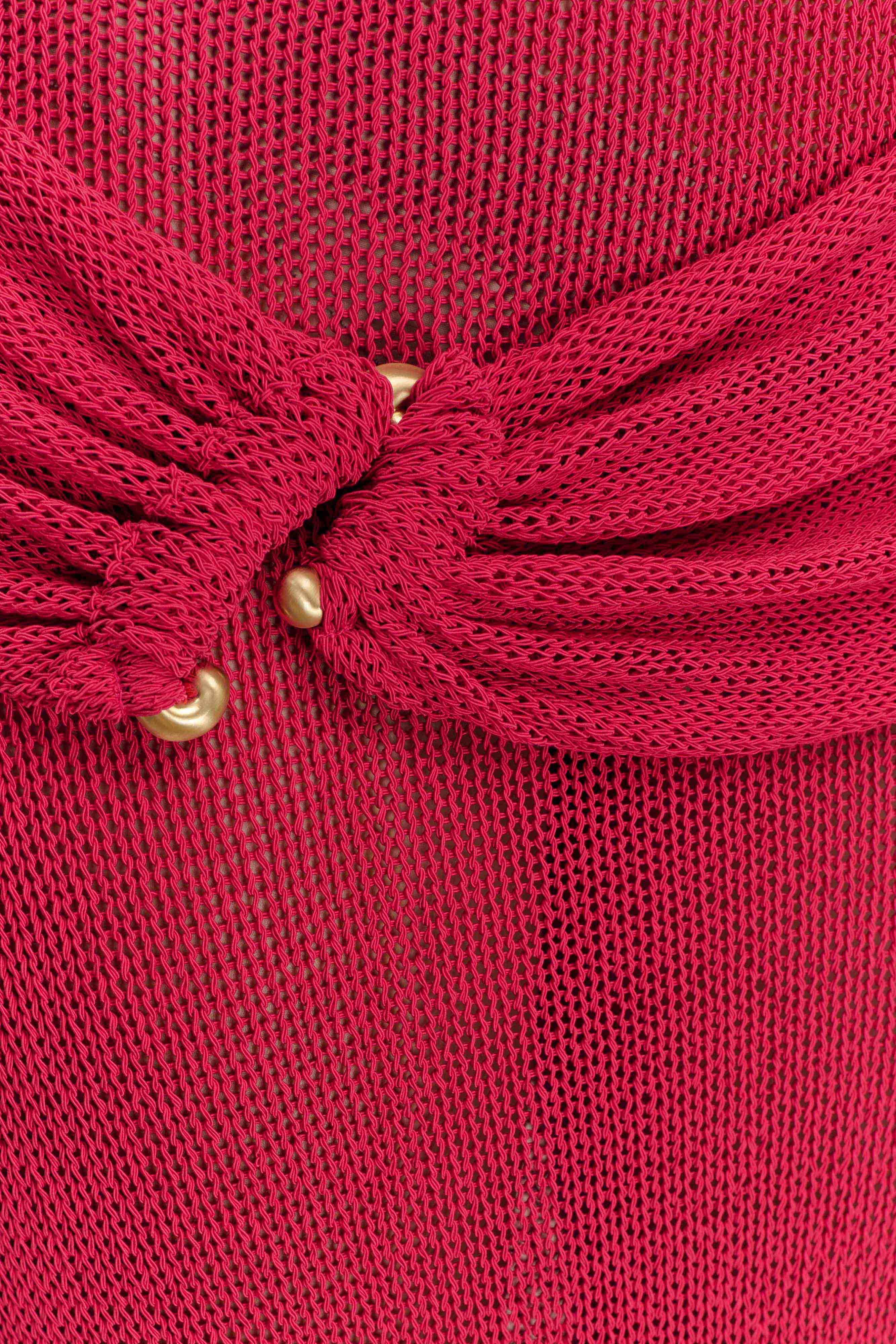Alluring Red Knit Gown