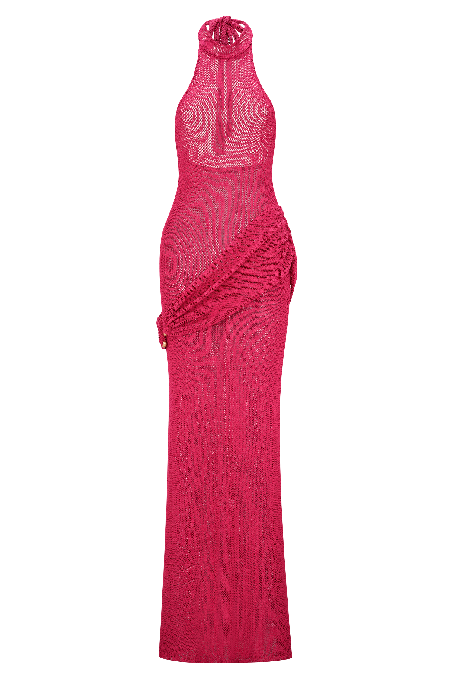 Alluring Red Knit Gown