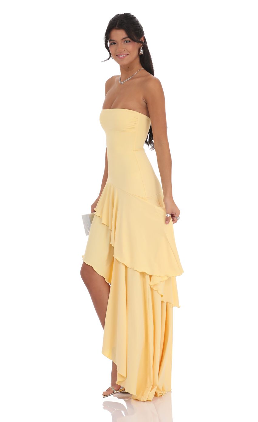 Yellow Ruffle Maxi Dress