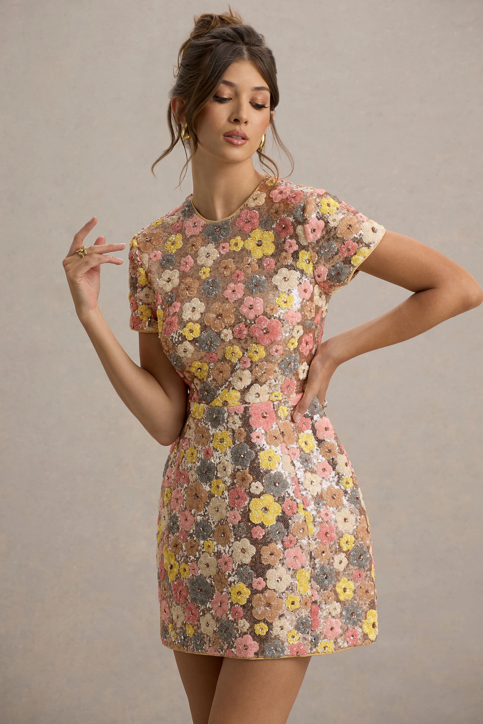Elara Floral Sequin Mini