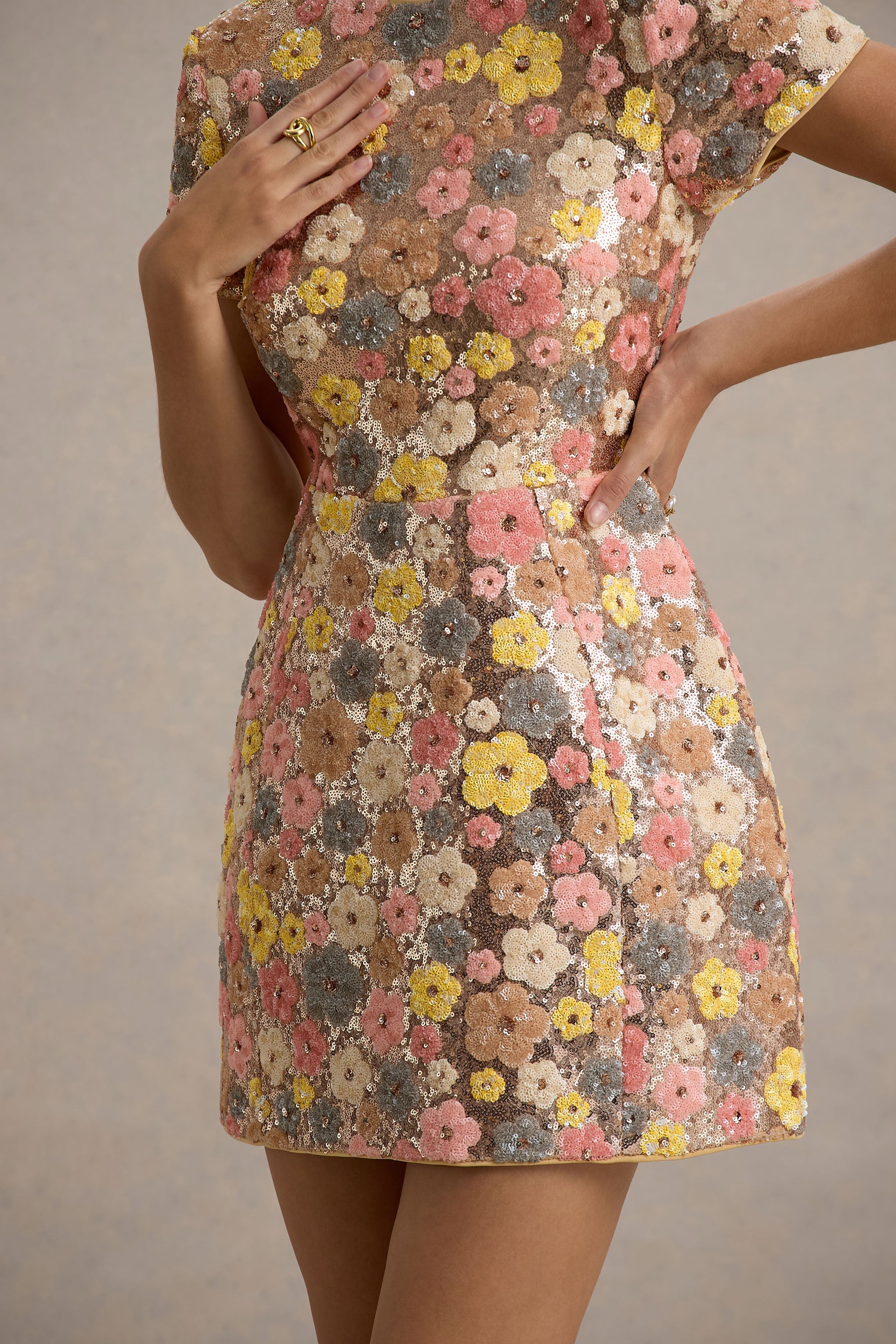 Elara Floral Sequin Mini