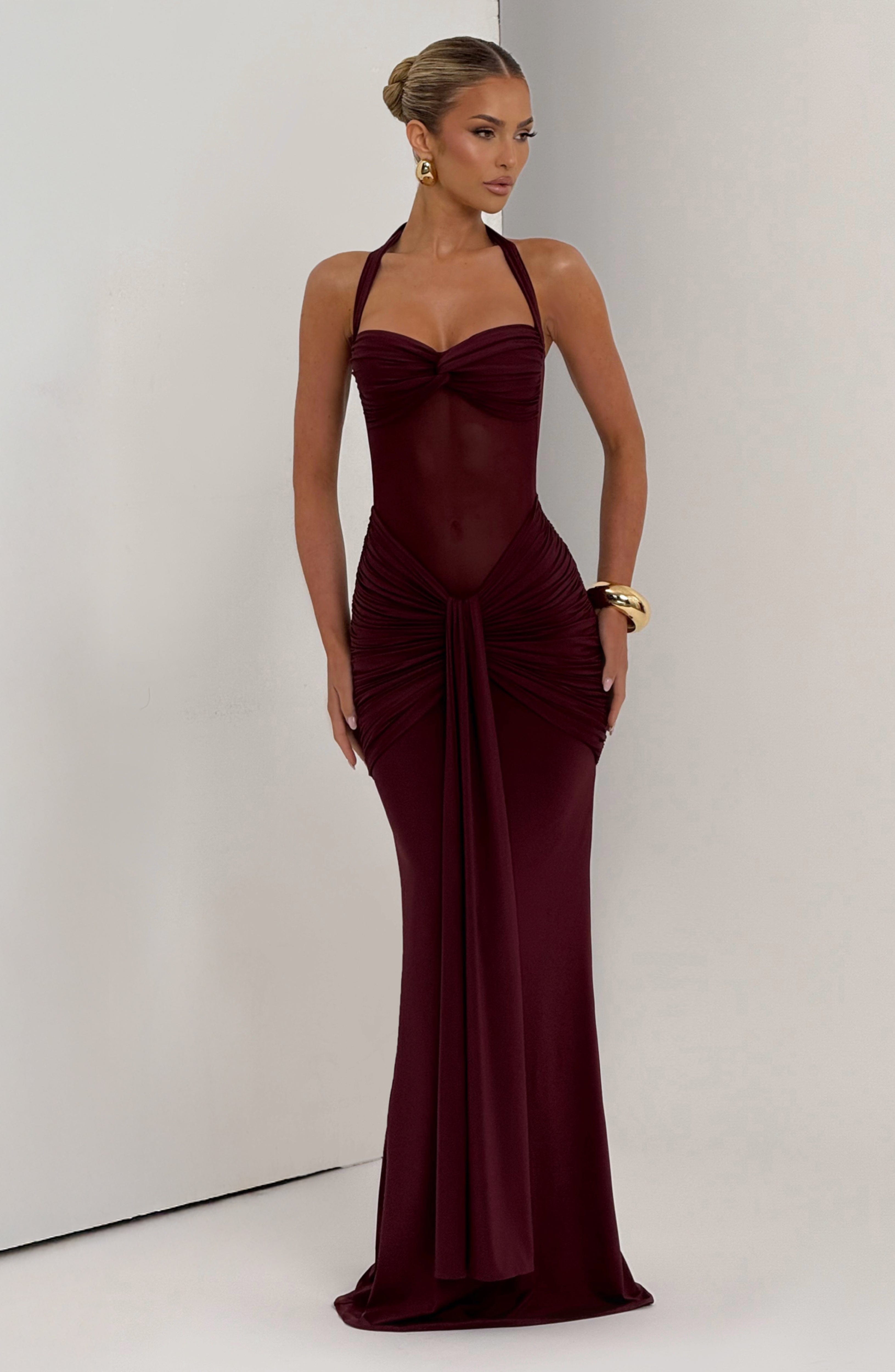 Slinky Cherry Maxi Dress