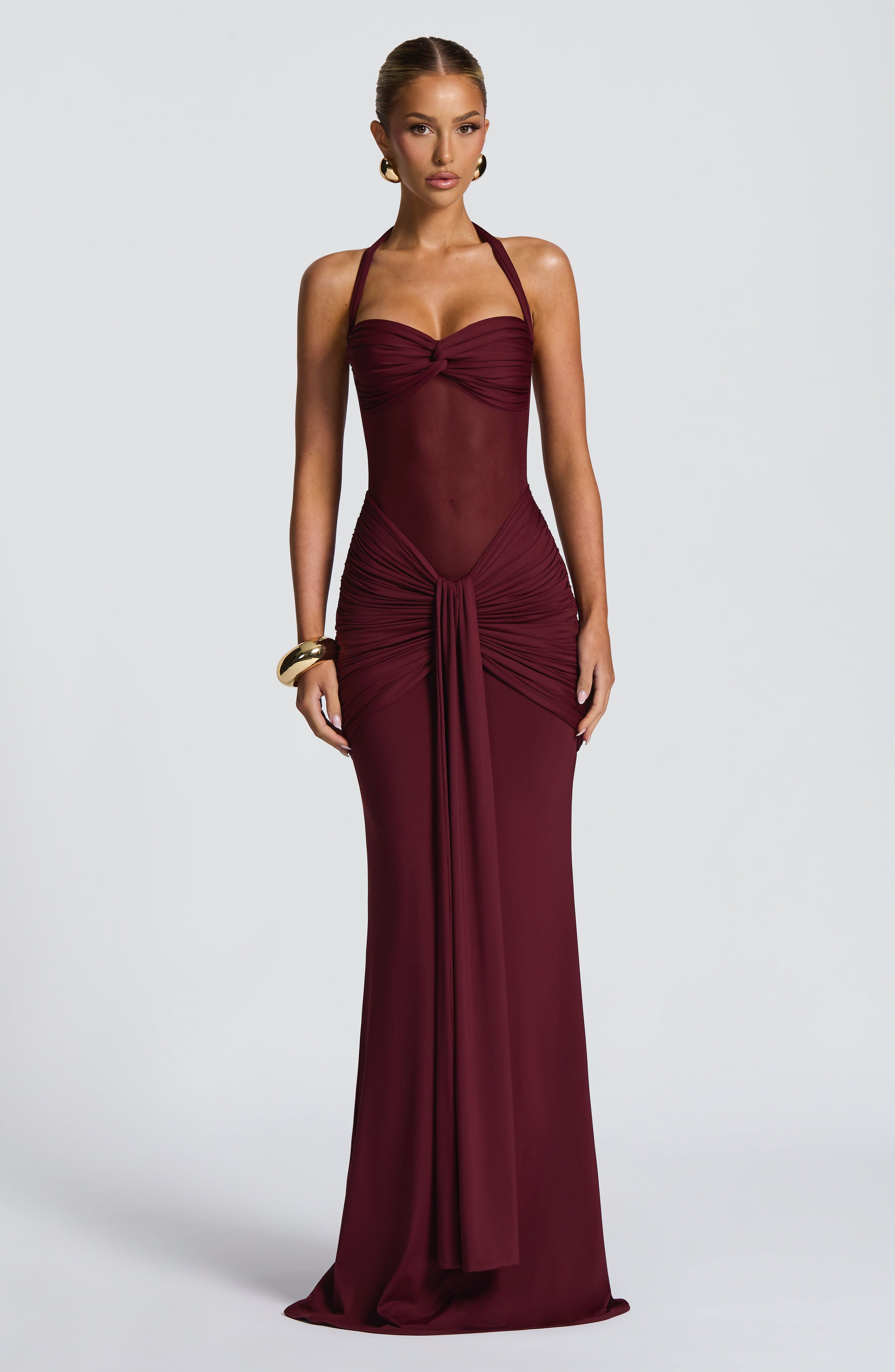 Slinky Cherry Maxi Dress