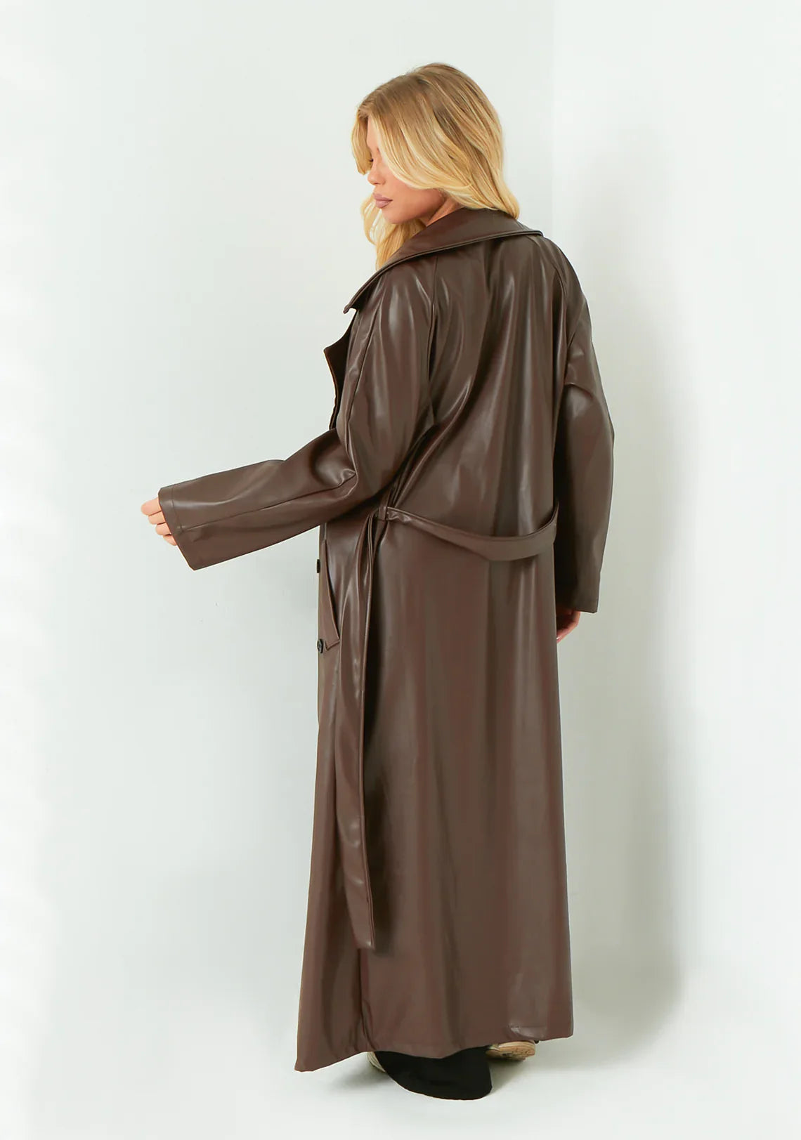Janey Leather Trench Coat