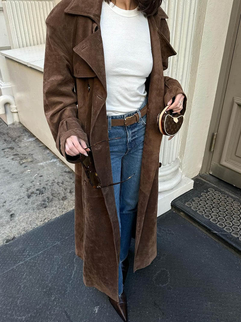 Megan Suede Trenchcoat
