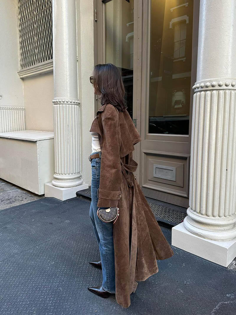 Megan Suede Trenchcoat