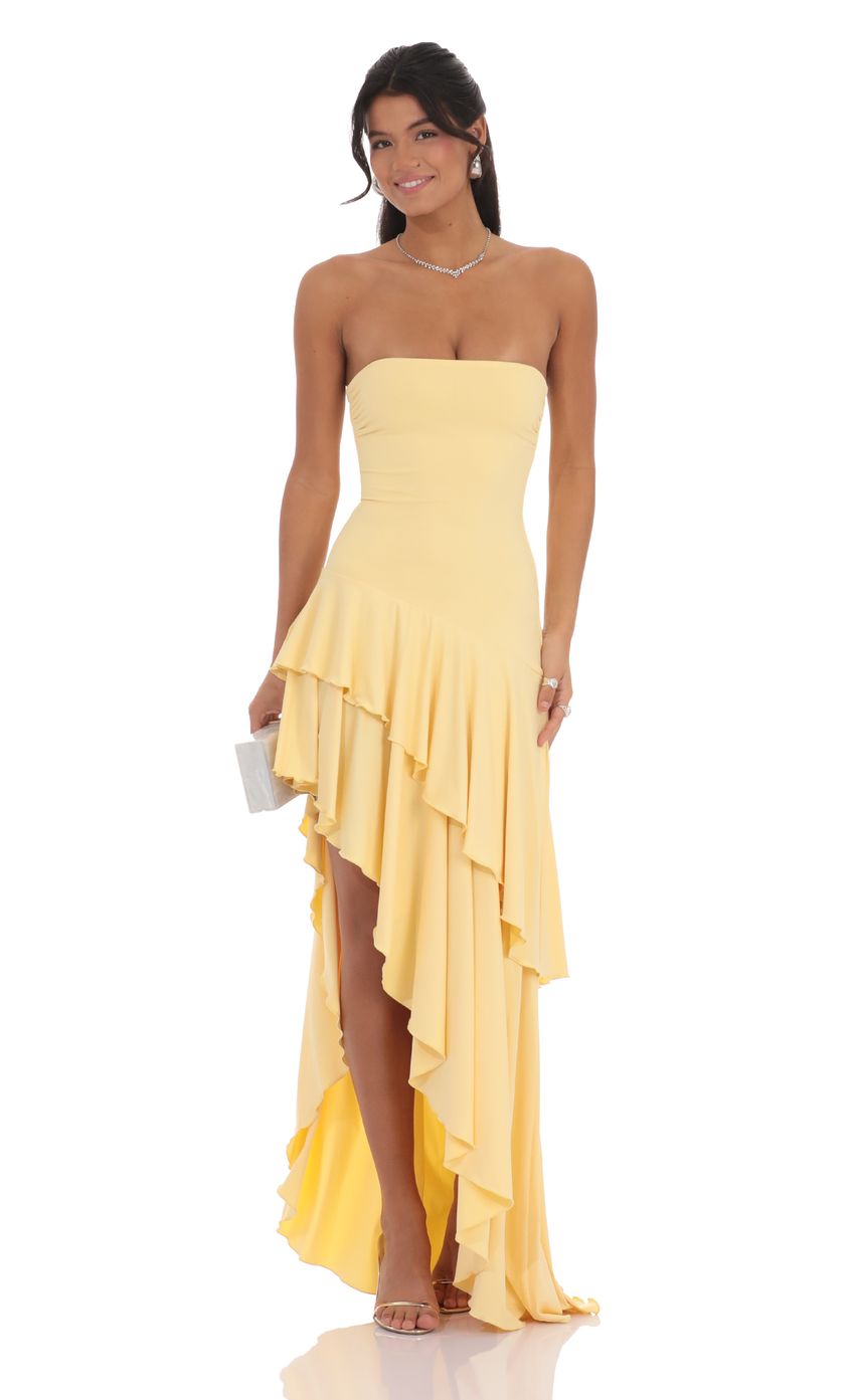 Yellow Ruffle Maxi Dress