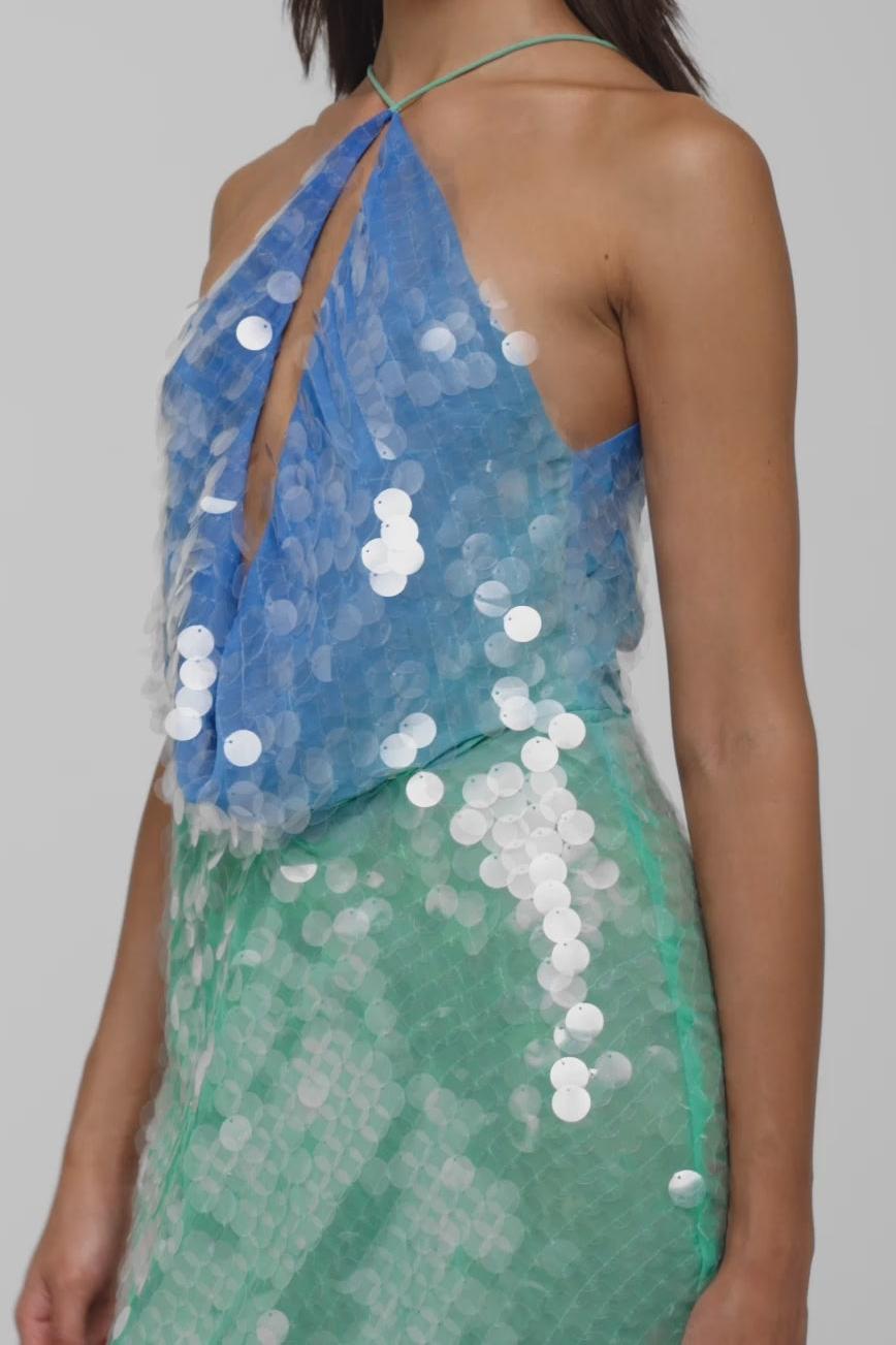 Sequin Cut-Out Mini Dress