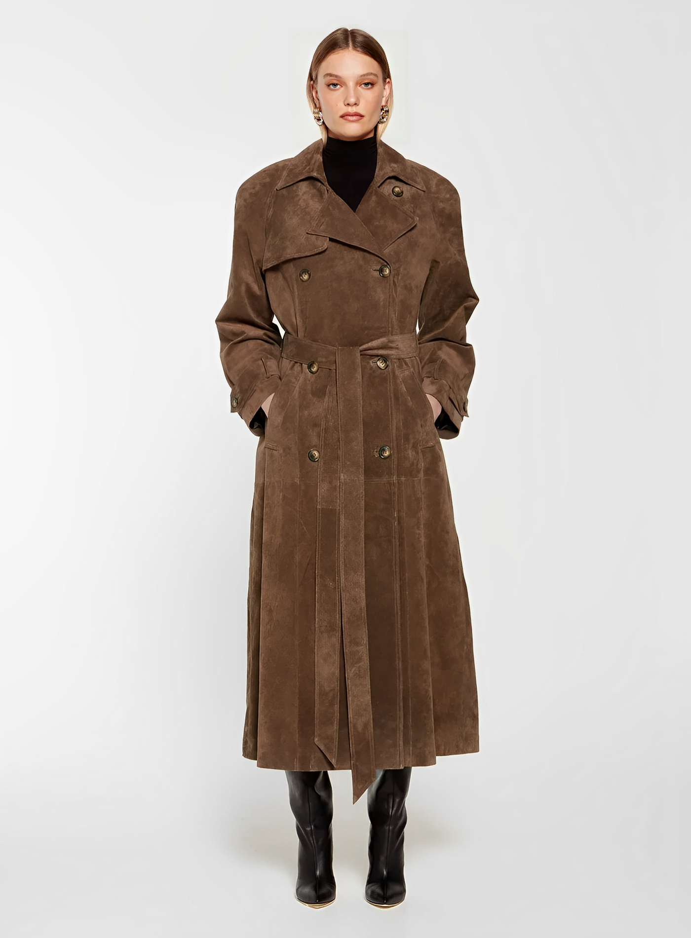 Megan Suede Trenchcoat